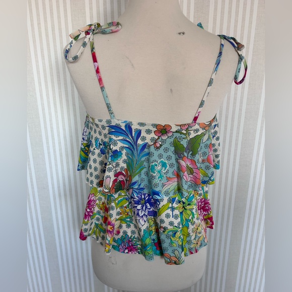 Johnny Was DREAMER Tankini Swim Top Size Small Colorful Floral Adjustable - Picture 4 of 8